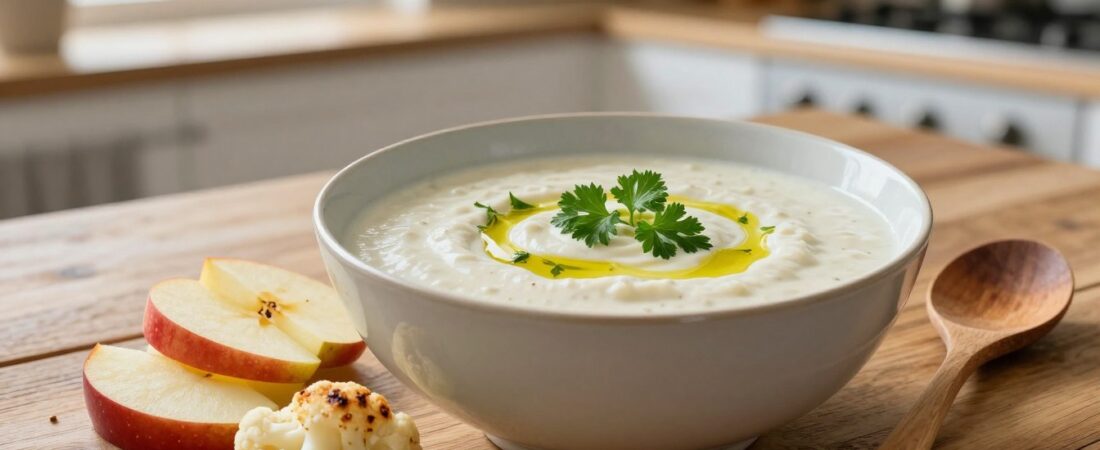 So gelingt dir die vegane Blumenkohl-Apfel-Suppe