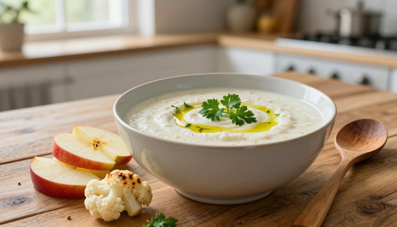So gelingt dir die vegane Blumenkohl-Apfel-Suppe